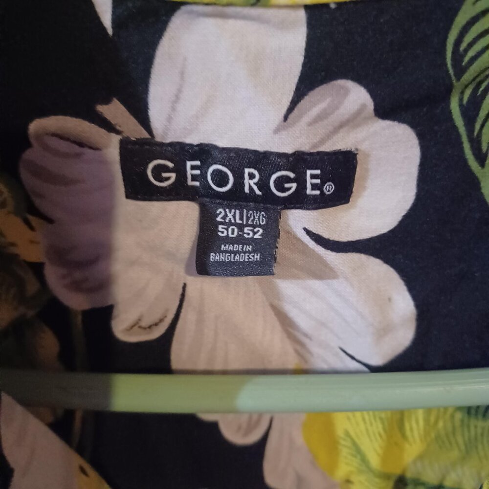 George Floral Hawiian Aloha Button Down Top - Picture 3 of 3